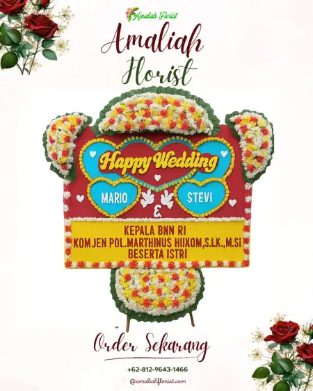 Papan Bunga Pernikahan Telukjambe